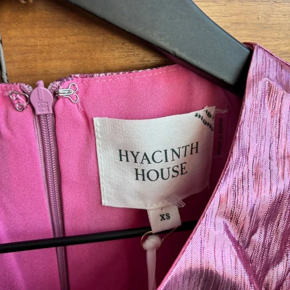 NWT HYACINTH HOUSE Pink Plisse Coolidge Mini Dress, Size XS - Picture 10 of 16